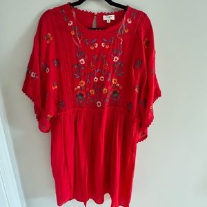 Red Babydoll Dress; Free people dupe